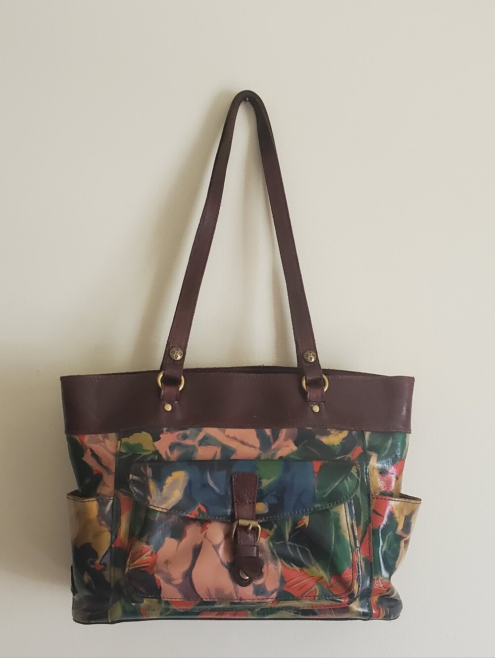 Patricia Nash Bolsena Leather Tote Winter Bloom Collection Multicolor MSRP $229